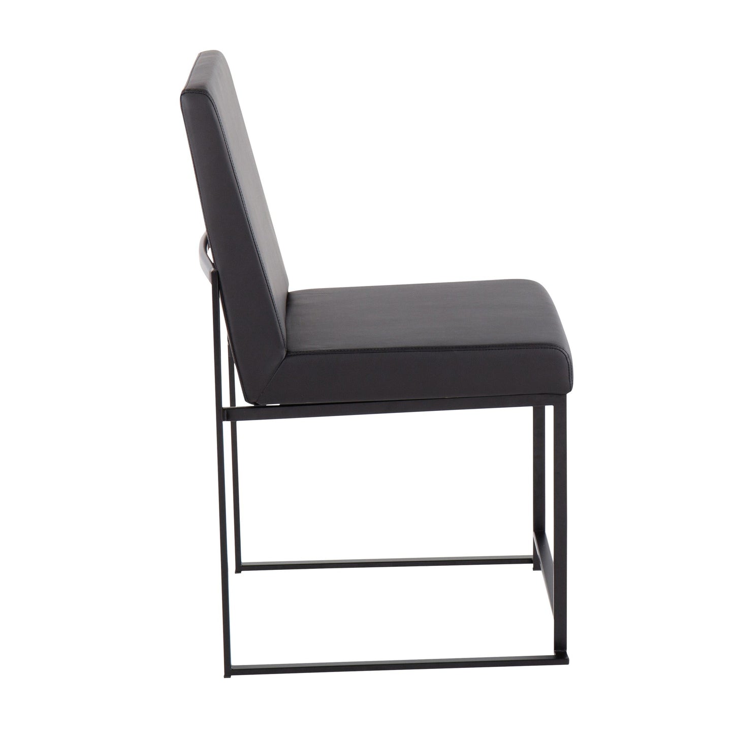 High Back Fuji Contemporary Dining Chair in Gold Steel and Beige Fabric   - Set of 2