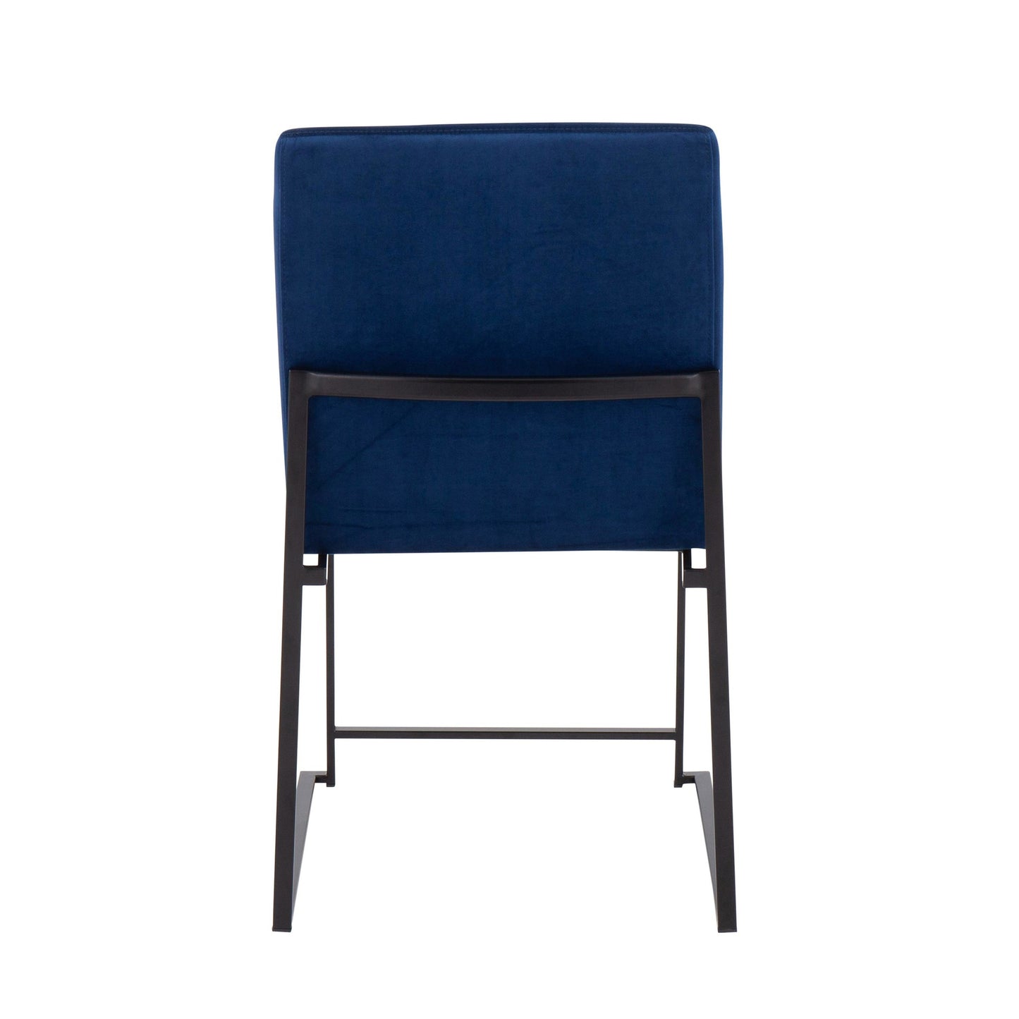 High Back Fuji Contemporary Dining Chair in Gold Steel and Beige Fabric   - Set of 2
