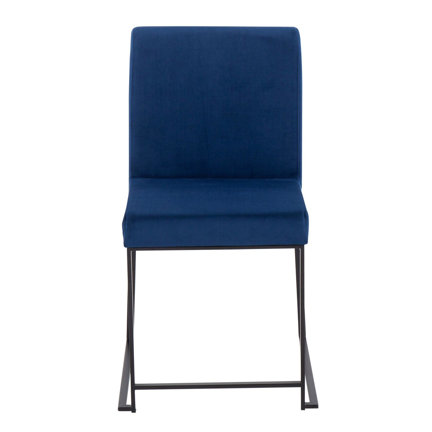 High Back Fuji Contemporary Dining Chair in Gold Steel and Beige Fabric   - Set of 2