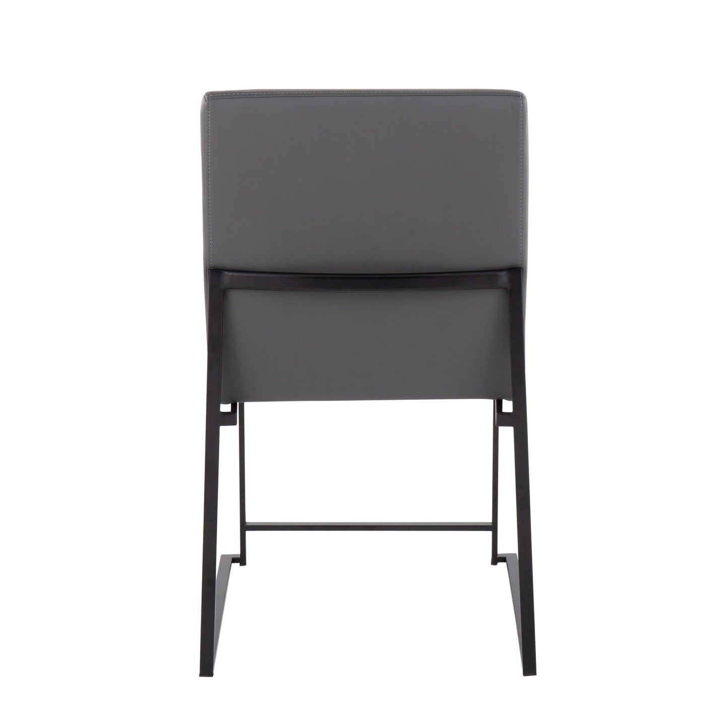 High Back Fuji Contemporary Dining Chair in Gold Steel and Beige Fabric   - Set of 2