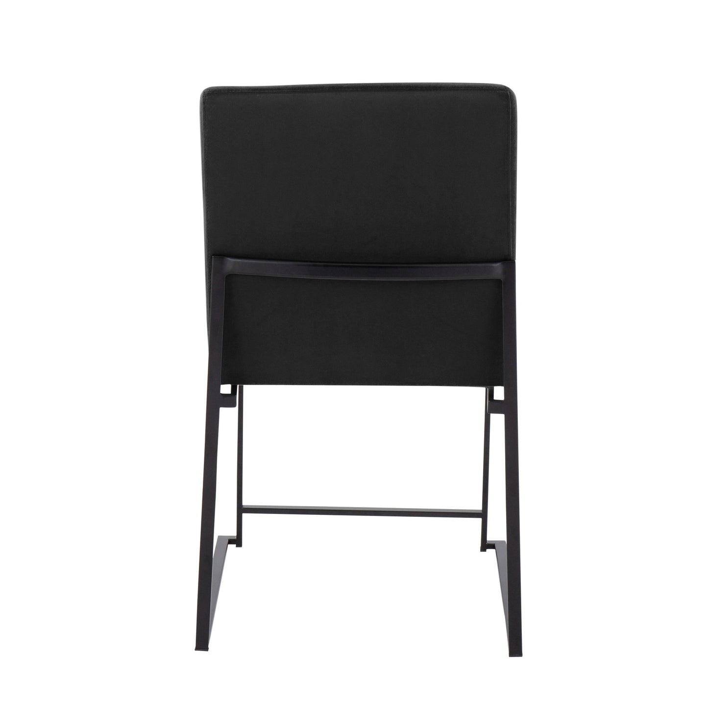High Back Fuji Contemporary Dining Chair in Gold Steel and Beige Fabric   - Set of 2