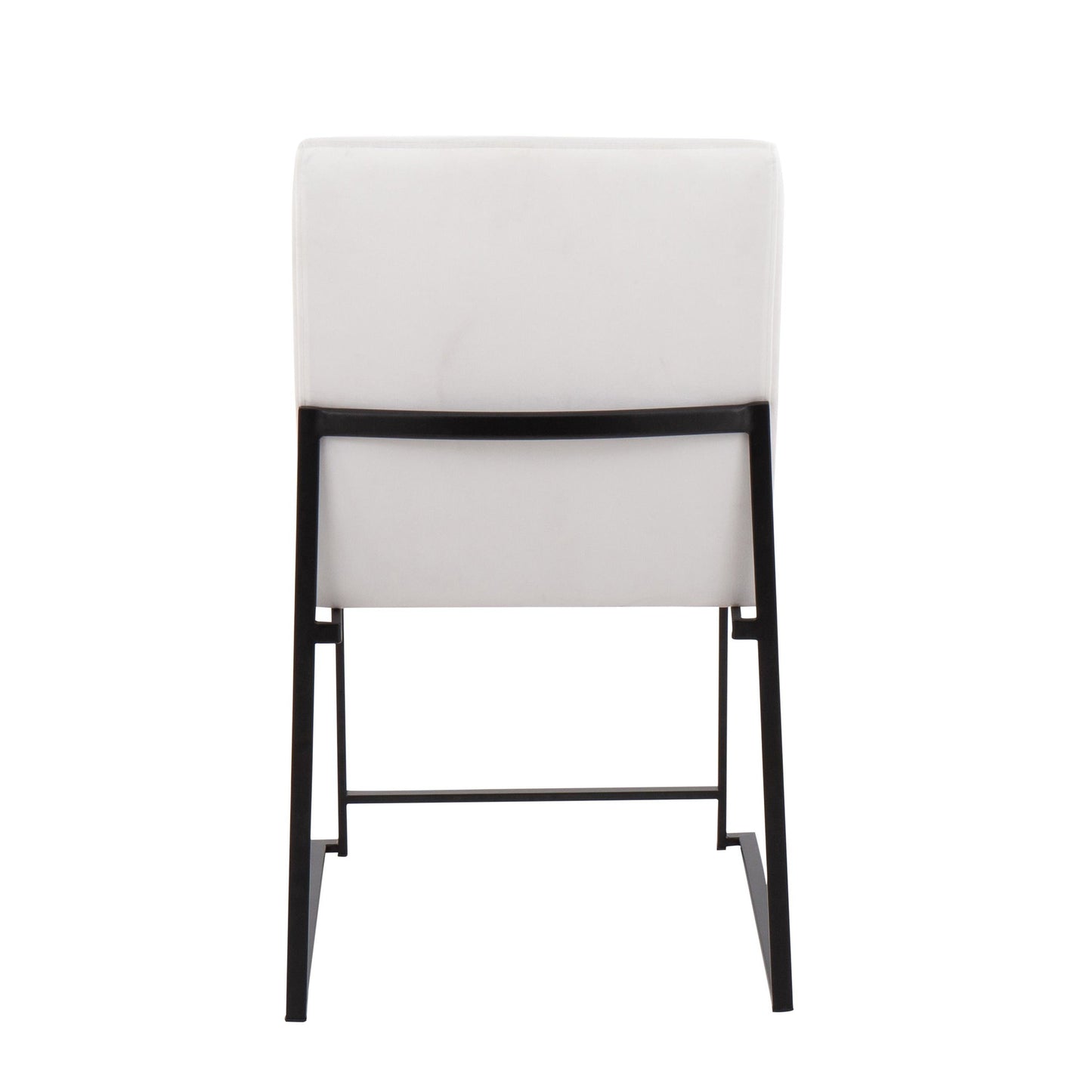 High Back Fuji Contemporary Dining Chair in Gold Steel and Beige Fabric   - Set of 2