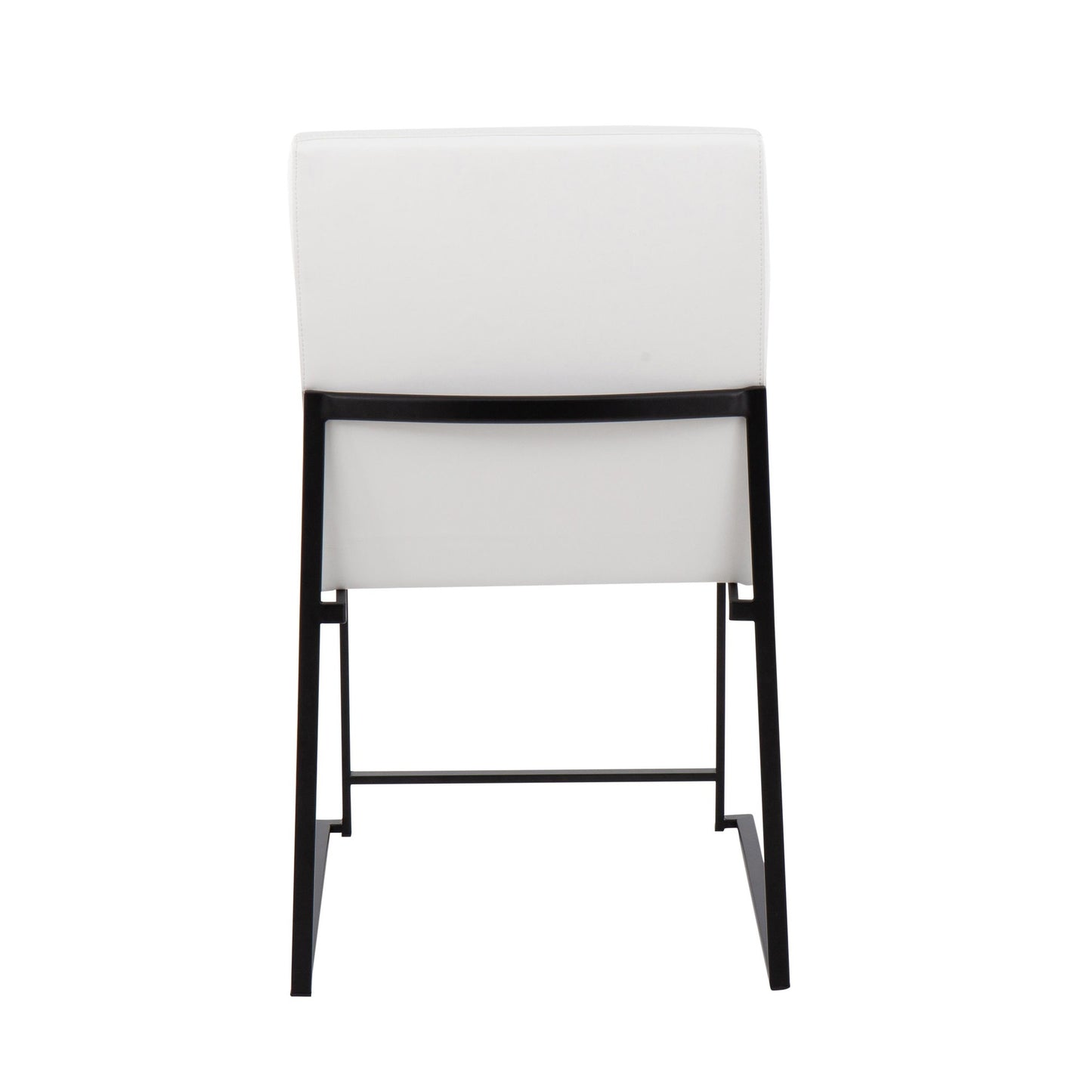 High Back Fuji Contemporary Dining Chair in Gold Steel and Beige Fabric   - Set of 2
