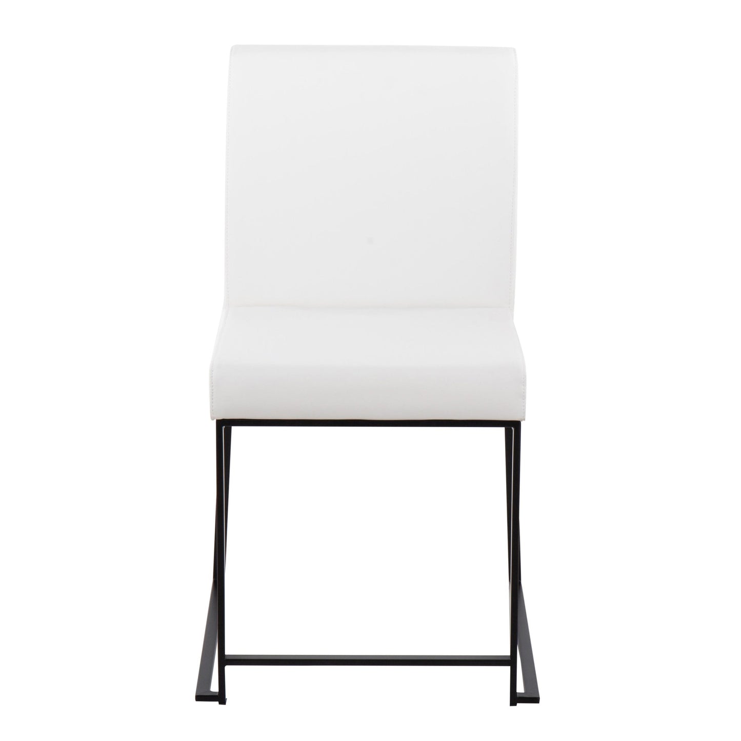 High Back Fuji Contemporary Dining Chair in Gold Steel and Beige Fabric   - Set of 2