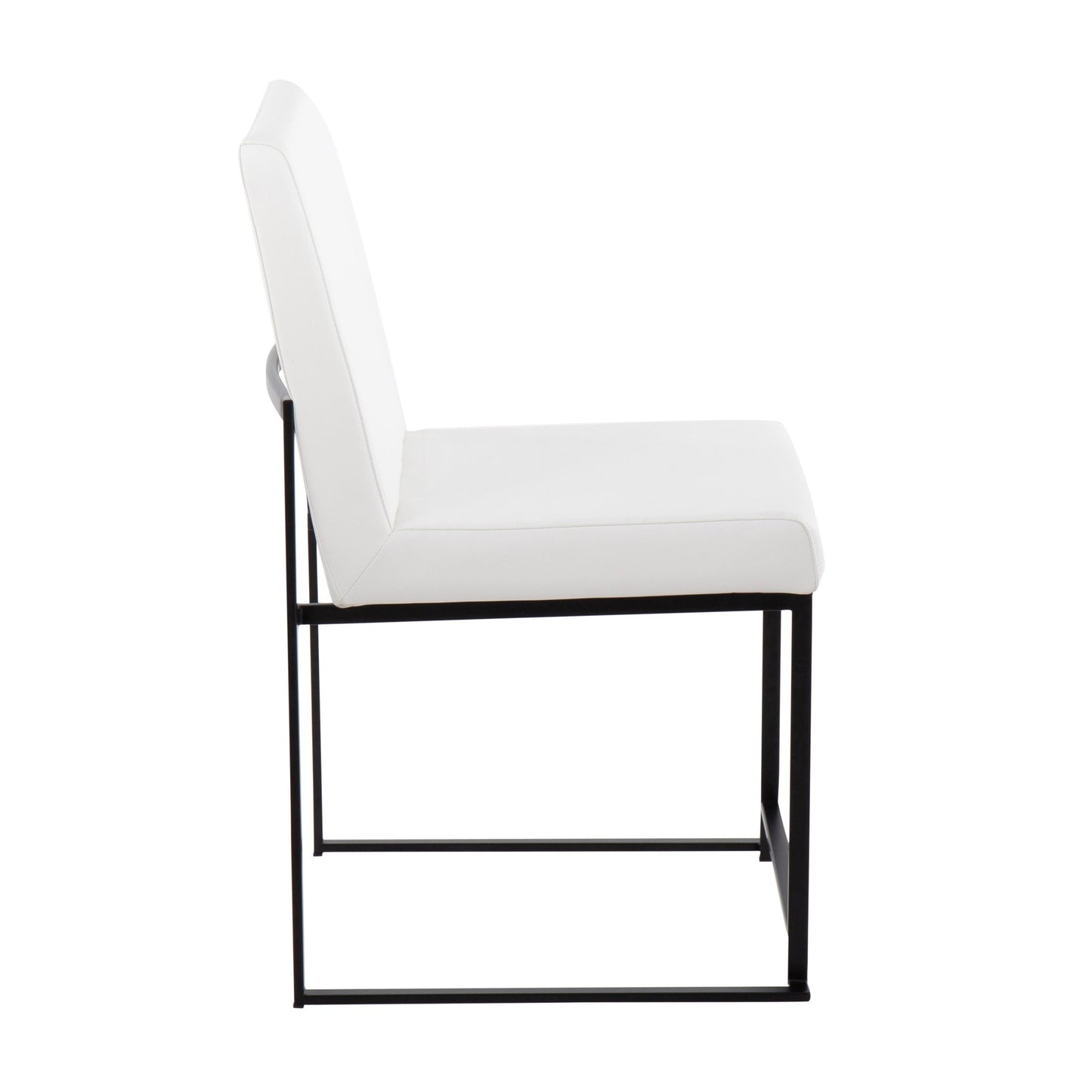 High Back Fuji Contemporary Dining Chair in Gold Steel and Beige Fabric   - Set of 2