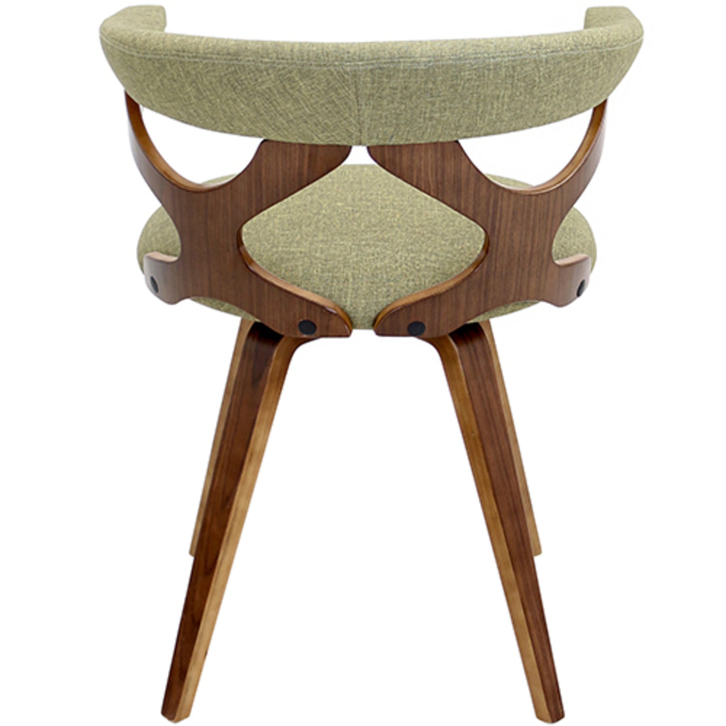 Gardenia Contemporary Dining/Accent Chair with Swivel in Black Wood and Black Faux Leather