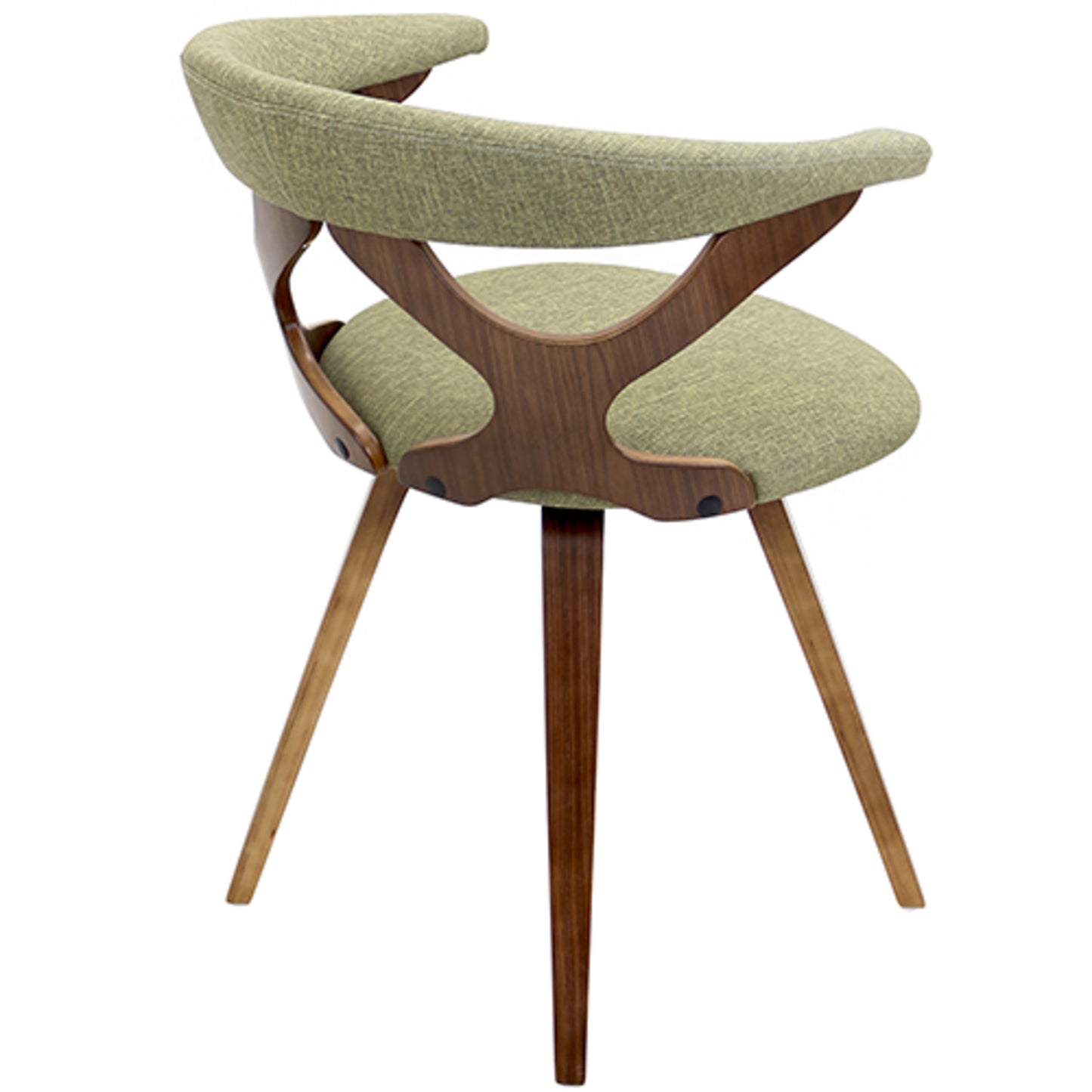 Gardenia Contemporary Dining/Accent Chair with Swivel in Black Wood and Black Faux Leather