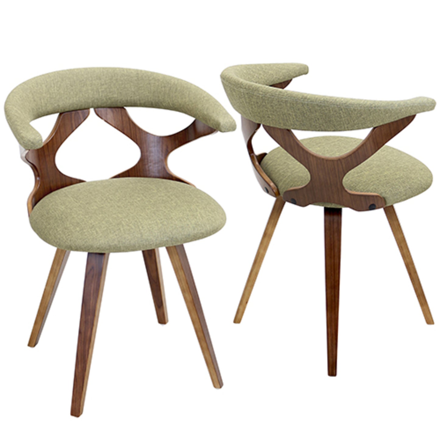 Gardenia Contemporary Dining/Accent Chair with Swivel in Black Wood and Black Faux Leather