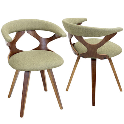Gardenia Contemporary Dining/Accent Chair with Swivel in Black Wood and Black Faux Leather