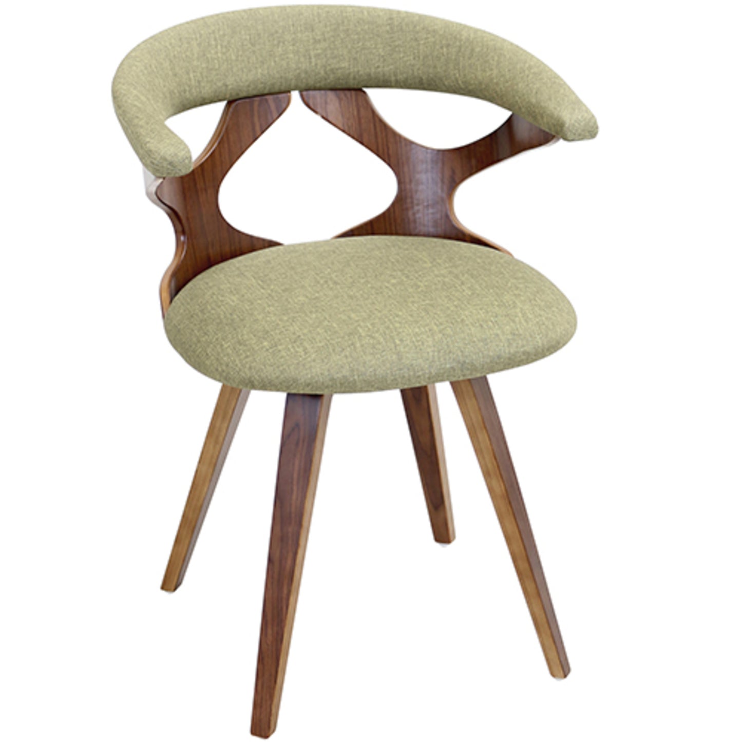 Gardenia Contemporary Dining/Accent Chair with Swivel in Black Wood and Black Faux Leather