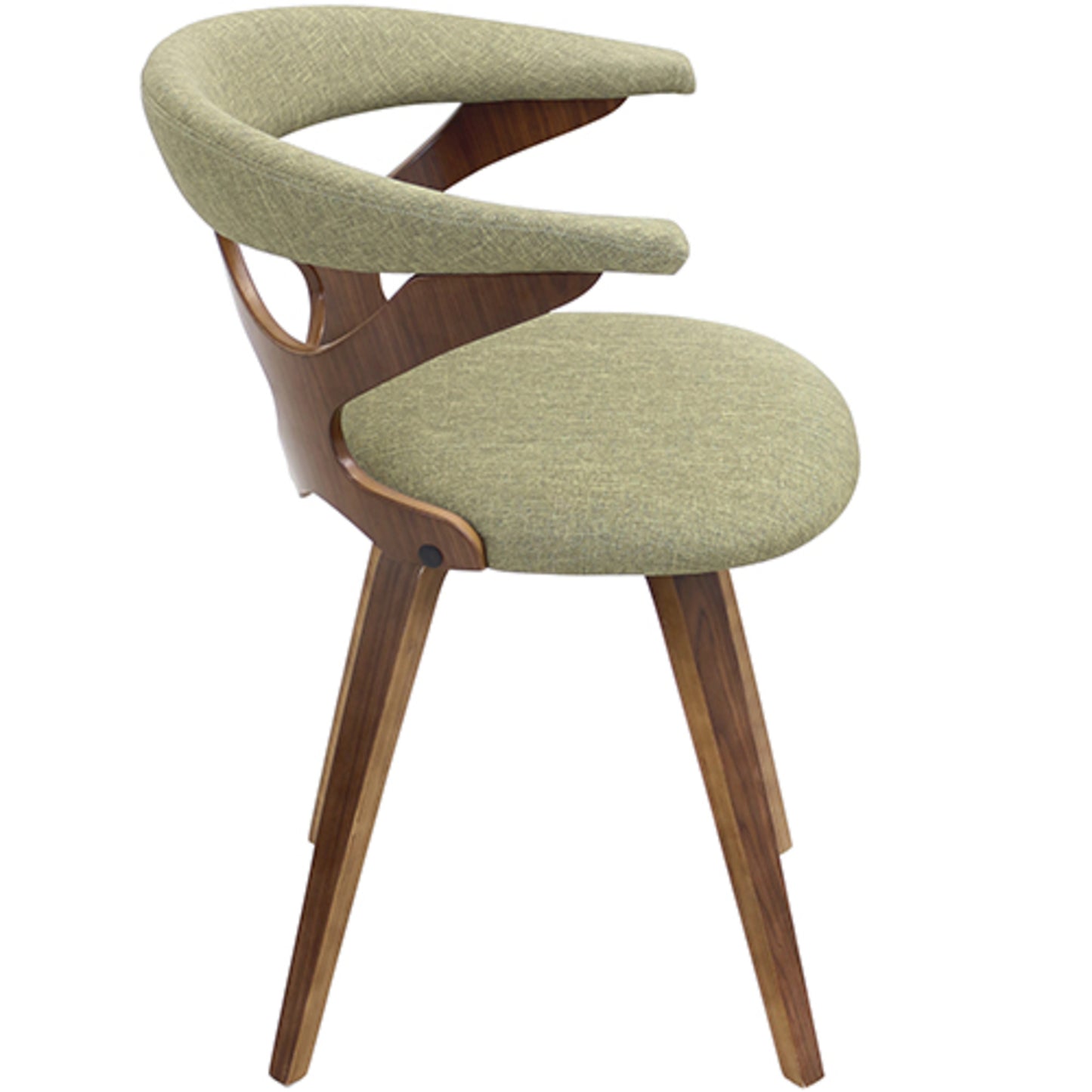Gardenia Contemporary Dining/Accent Chair with Swivel in Black Wood and Black Faux Leather