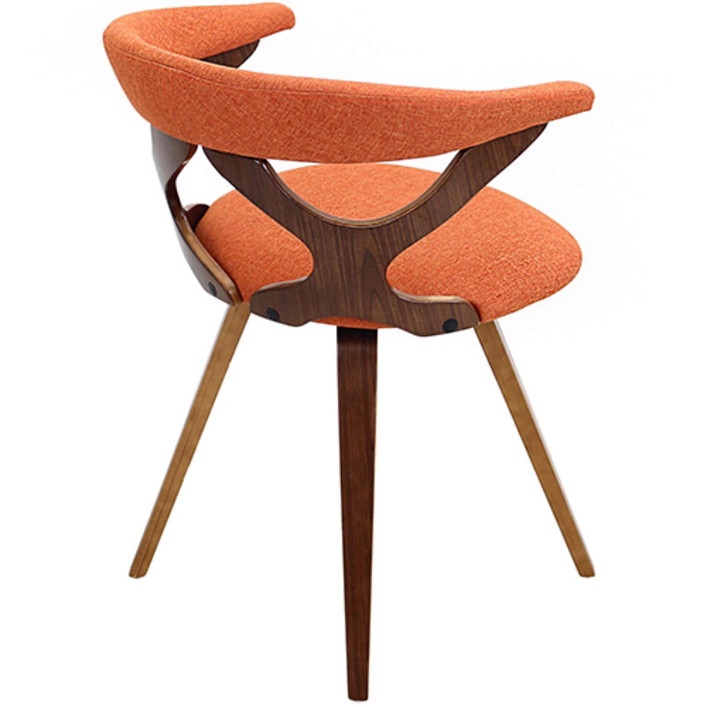 Gardenia Contemporary Dining/Accent Chair with Swivel in Black Wood and Black Faux Leather