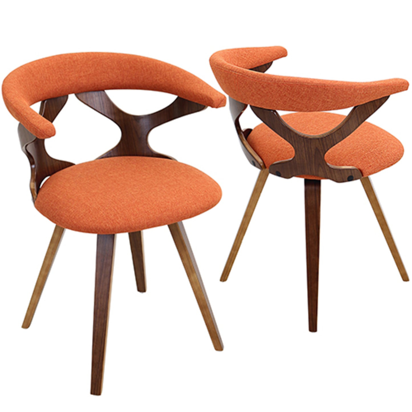 Gardenia Contemporary Dining/Accent Chair with Swivel in Black Wood and Black Faux Leather