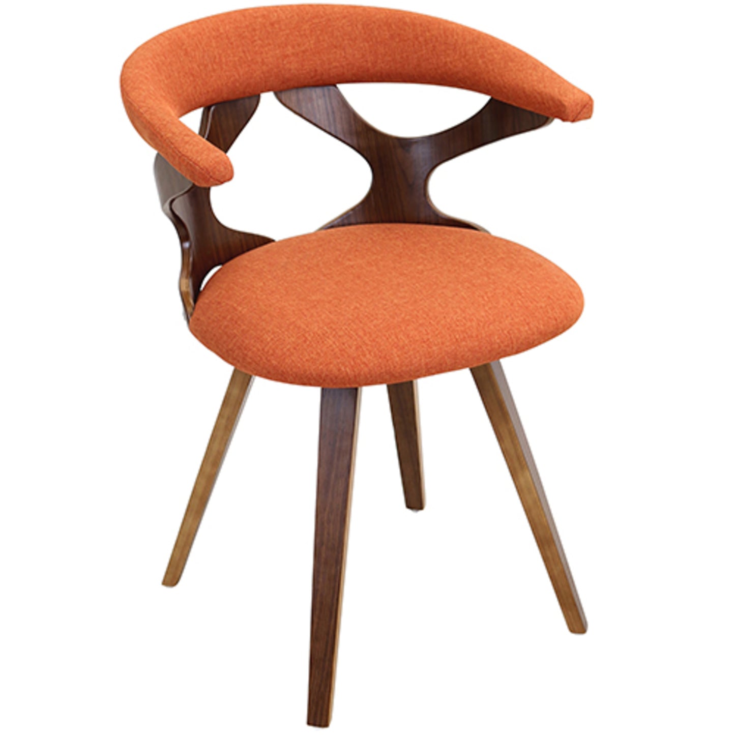 Gardenia Contemporary Dining/Accent Chair with Swivel in Black Wood and Black Faux Leather