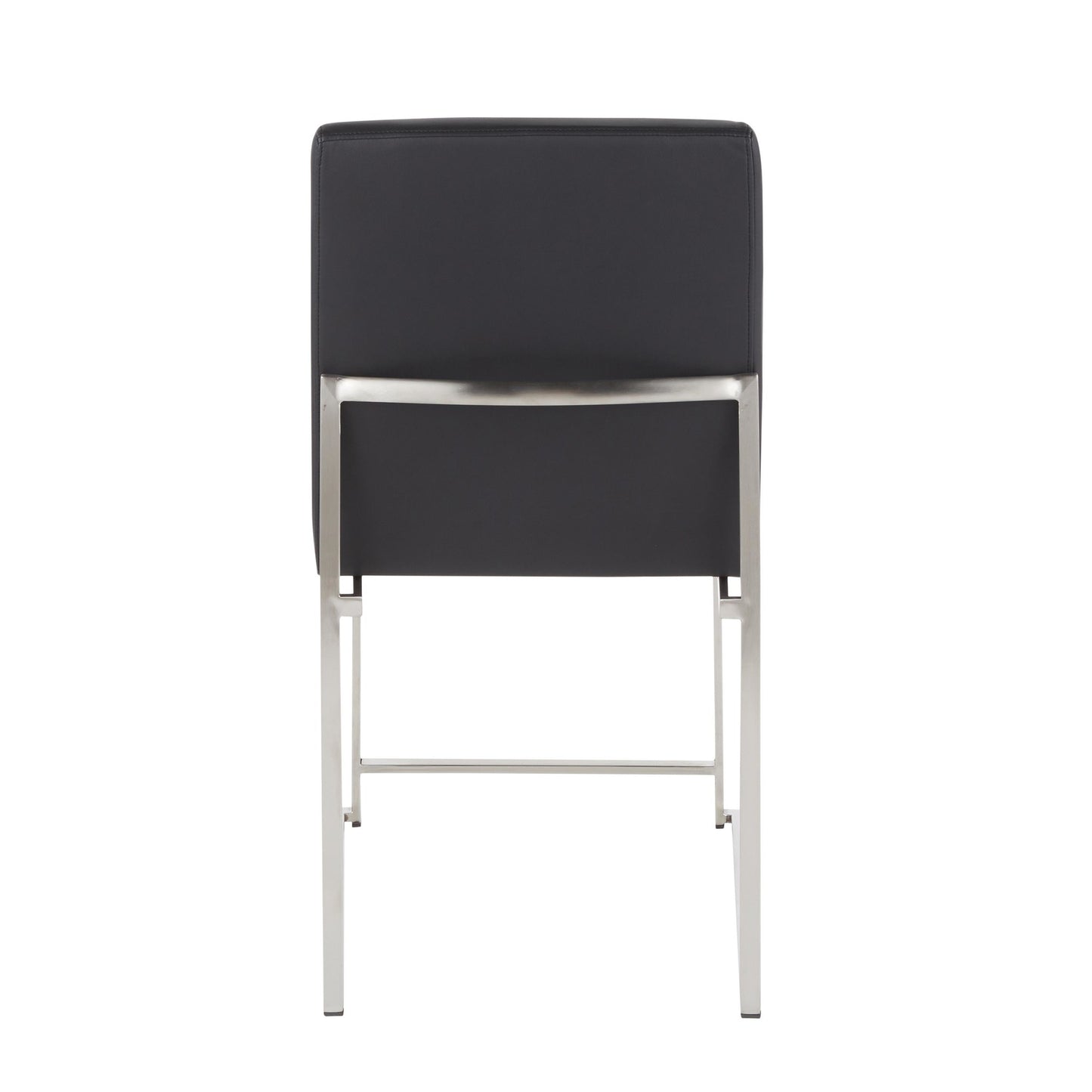 High Back Fuji Contemporary Dining Chair in Gold Steel and Beige Fabric   - Set of 2