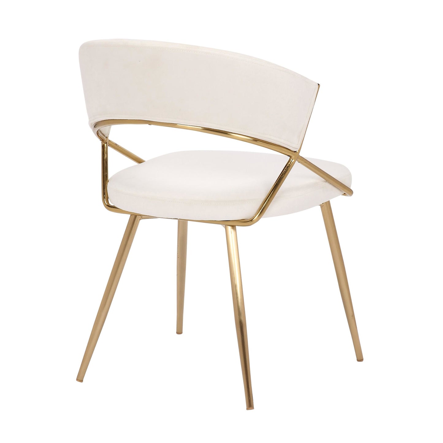 Jie Glam Dining Chair in Gold Steel and Black Velvet   - Set of 2