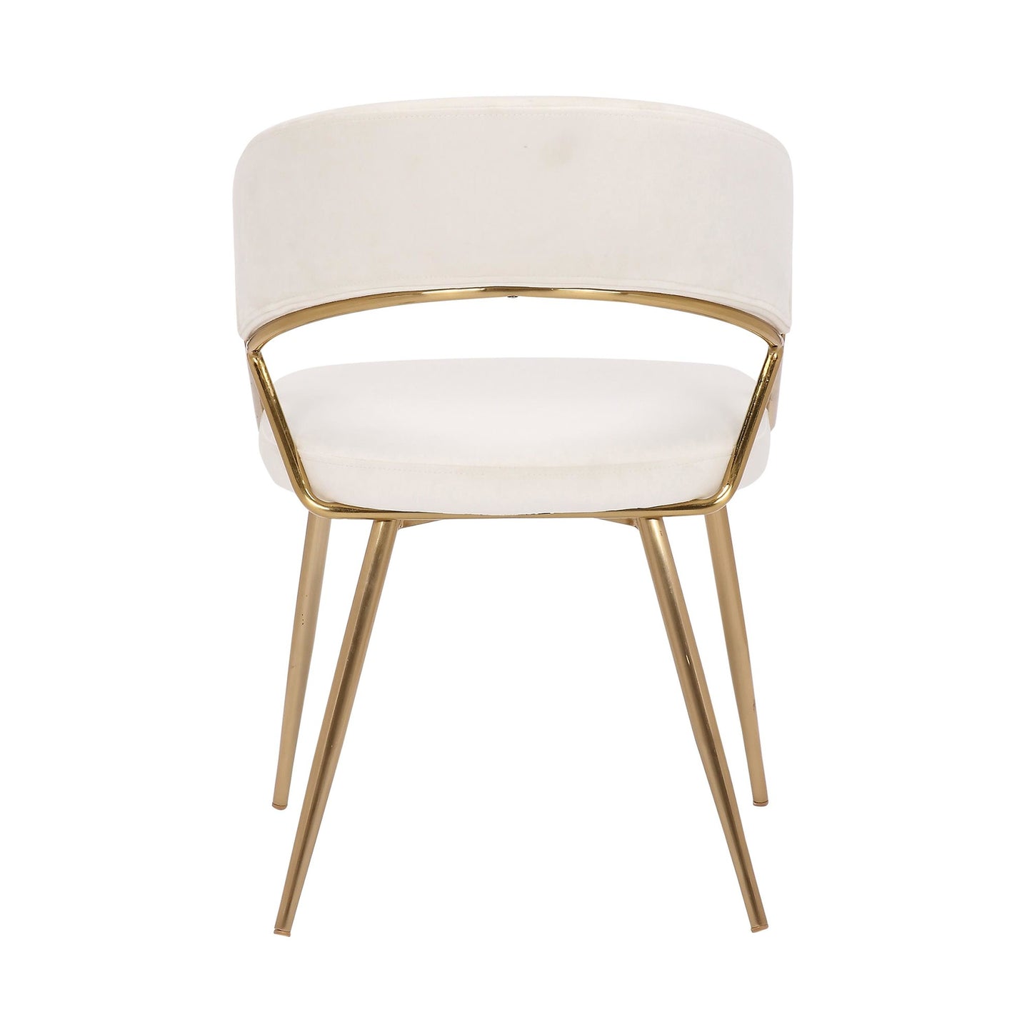 Jie Glam Dining Chair in Gold Steel and Black Velvet   - Set of 2