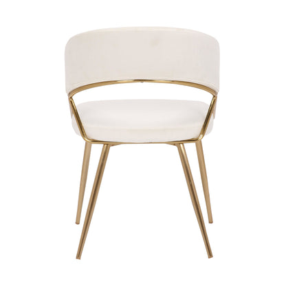 Jie Glam Dining Chair in Gold Steel and Black Velvet   - Set of 2