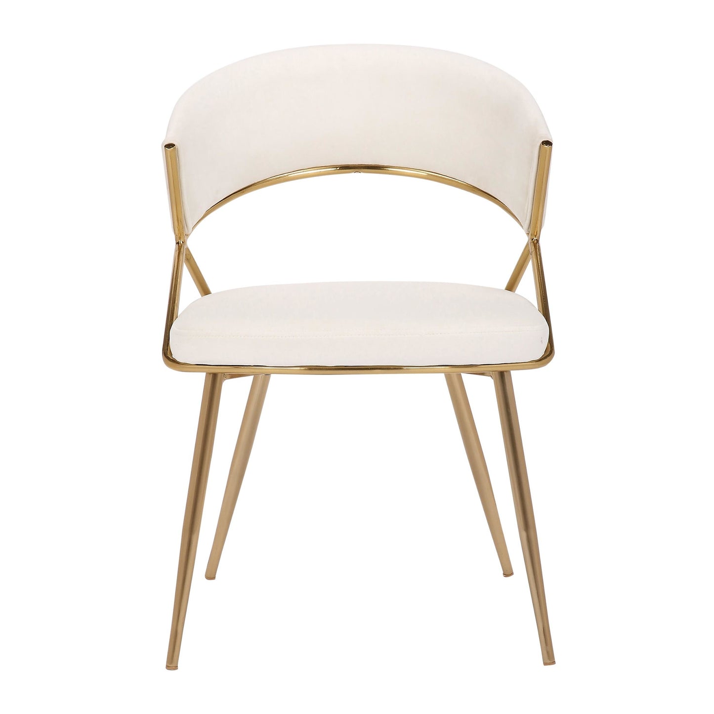 Jie Glam Dining Chair in Gold Steel and Black Velvet   - Set of 2