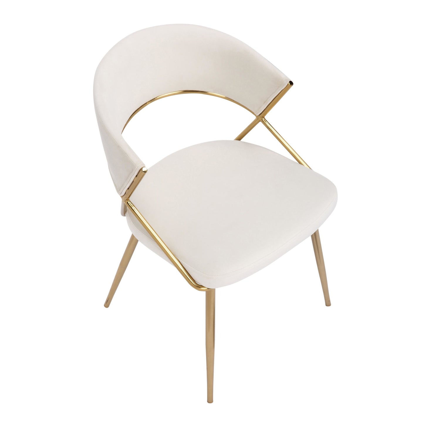 Jie Glam Dining Chair in Gold Steel and Black Velvet   - Set of 2