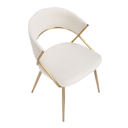 Jie Glam Dining Chair in Gold Steel and Black Velvet   - Set of 2