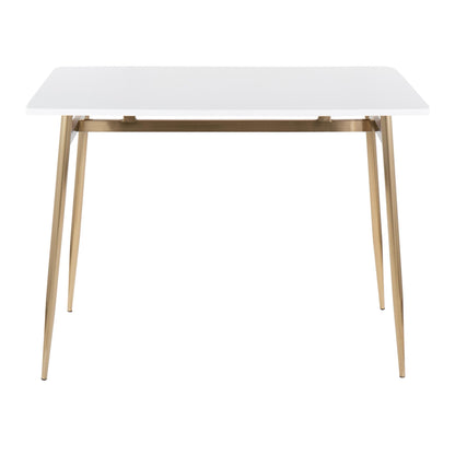 Marcel Contemporary Counter Table in Gold Metal and Black Wood