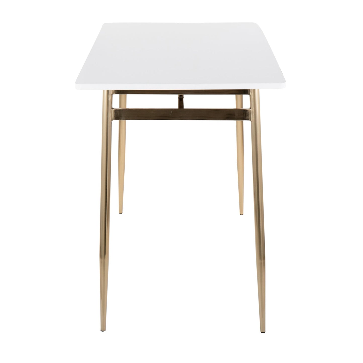 Marcel Contemporary Counter Table in Gold Metal and Black Wood