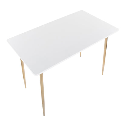 Marcel Contemporary Counter Table in Gold Metal and Black Wood