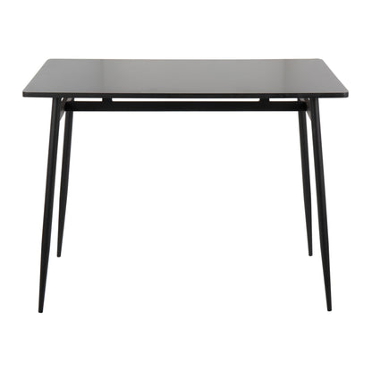 Marcel Contemporary Counter Table in Gold Metal and Black Wood