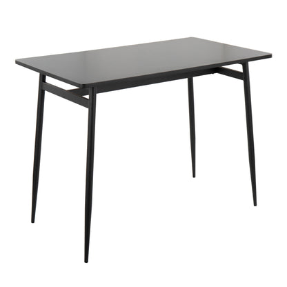 Marcel Contemporary Counter Table in Gold Metal and Black Wood