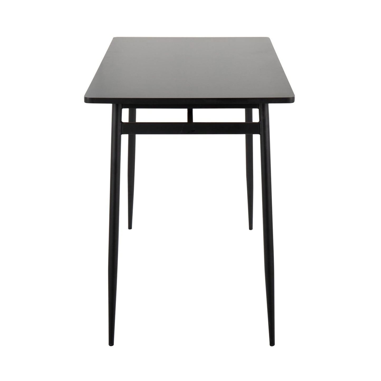 Marcel Contemporary Counter Table in Gold Metal and Black Wood