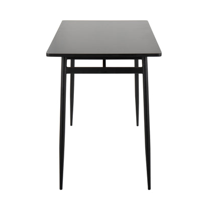 Marcel Contemporary Counter Table in Gold Metal and Black Wood