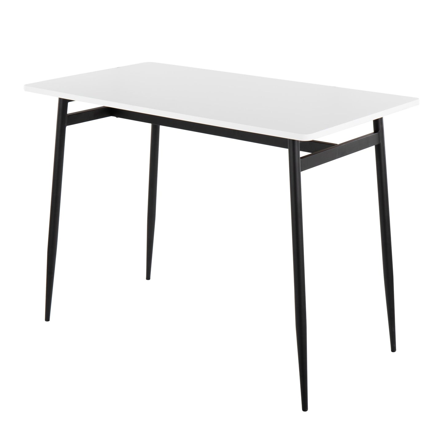 Marcel Contemporary Counter Table in Gold Metal and Black Wood