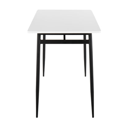 Marcel Contemporary Counter Table in Gold Metal and Black Wood