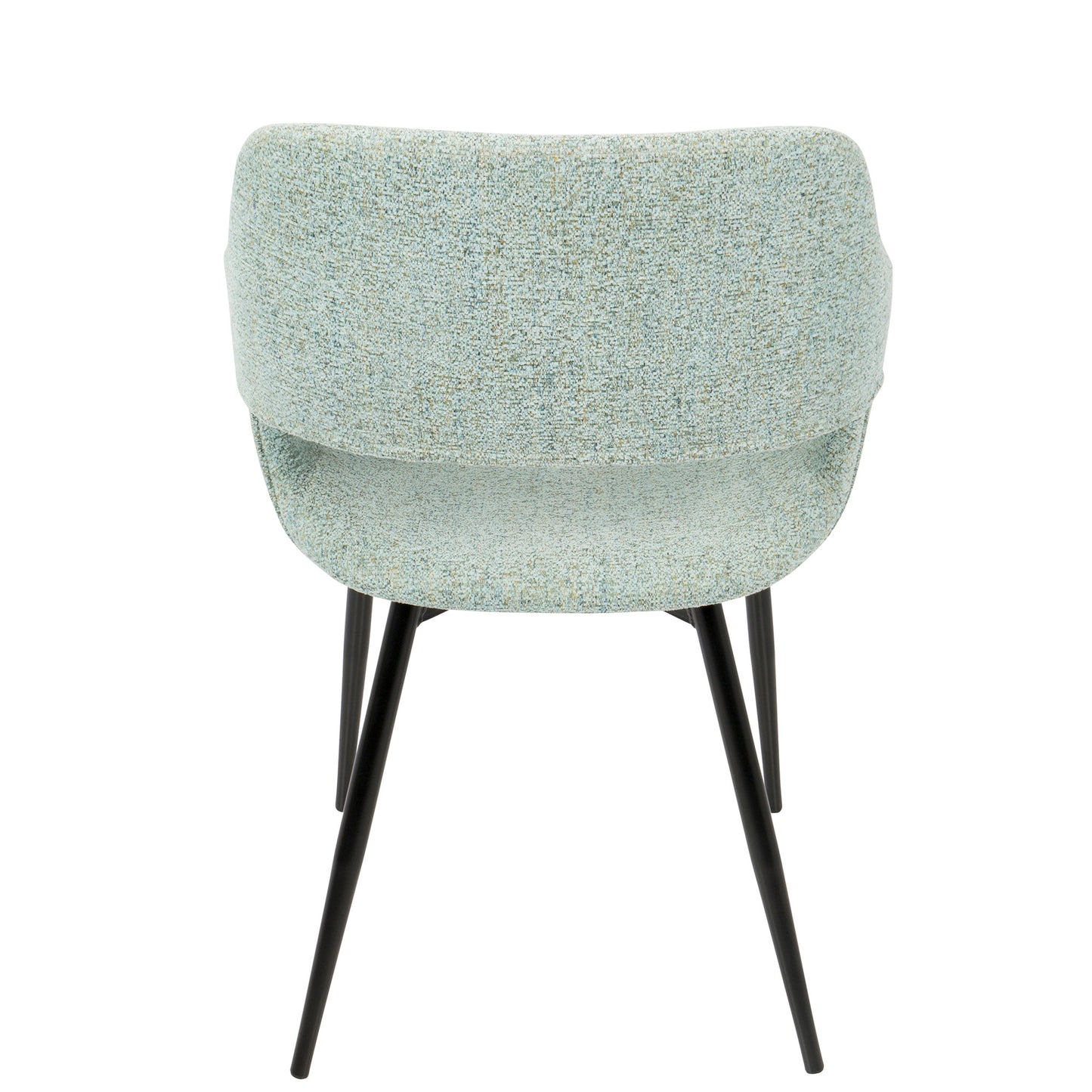 Margarite Mid-Century Modern Dining/Accent Chair in Black with Grey Fabric   - Set of 2