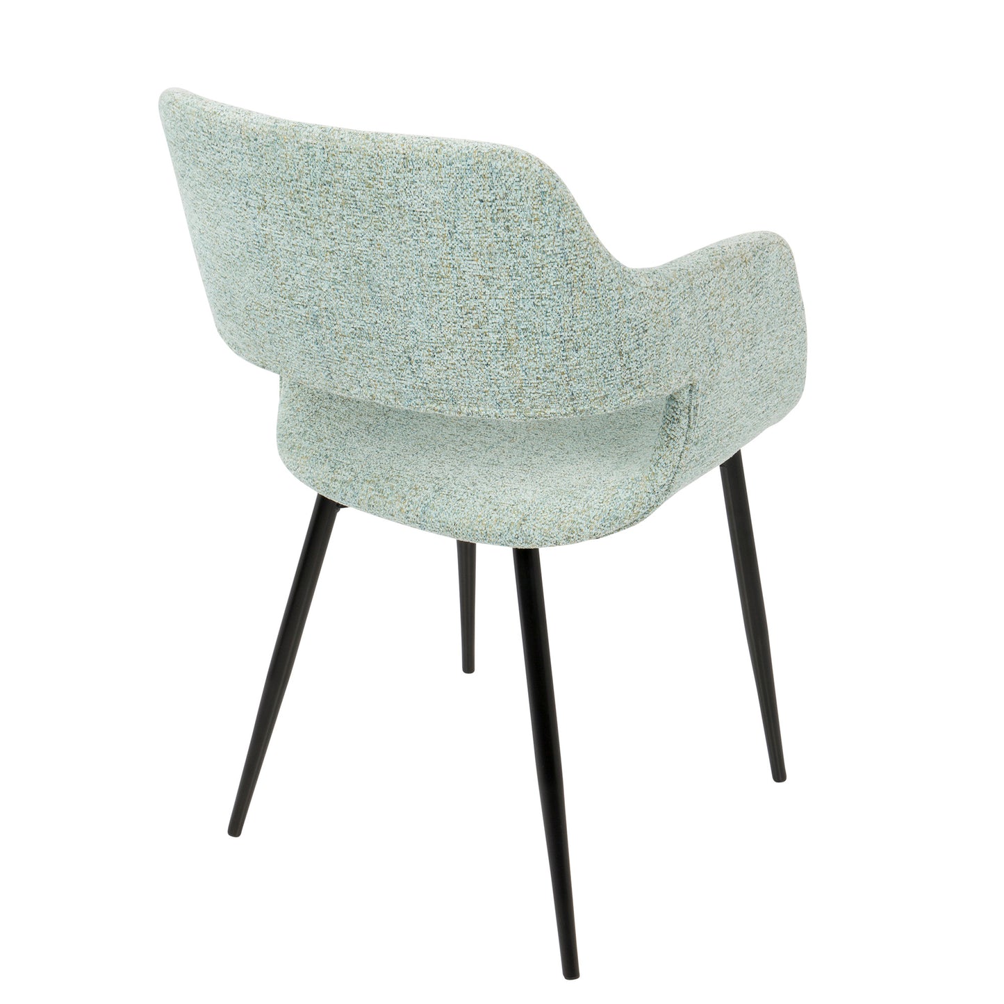 Margarite Mid-Century Modern Dining/Accent Chair in Black with Grey Fabric   - Set of 2