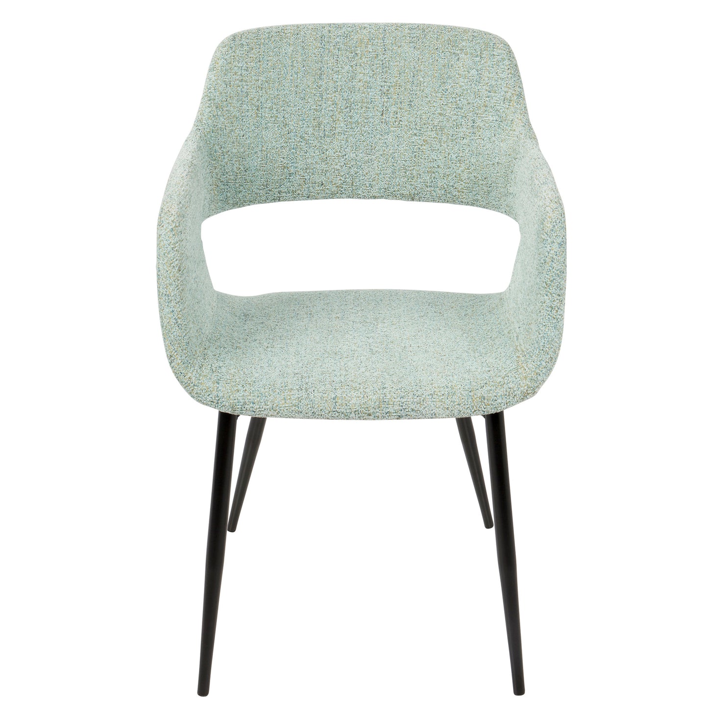 Margarite Mid-Century Modern Dining/Accent Chair in Black with Grey Fabric   - Set of 2
