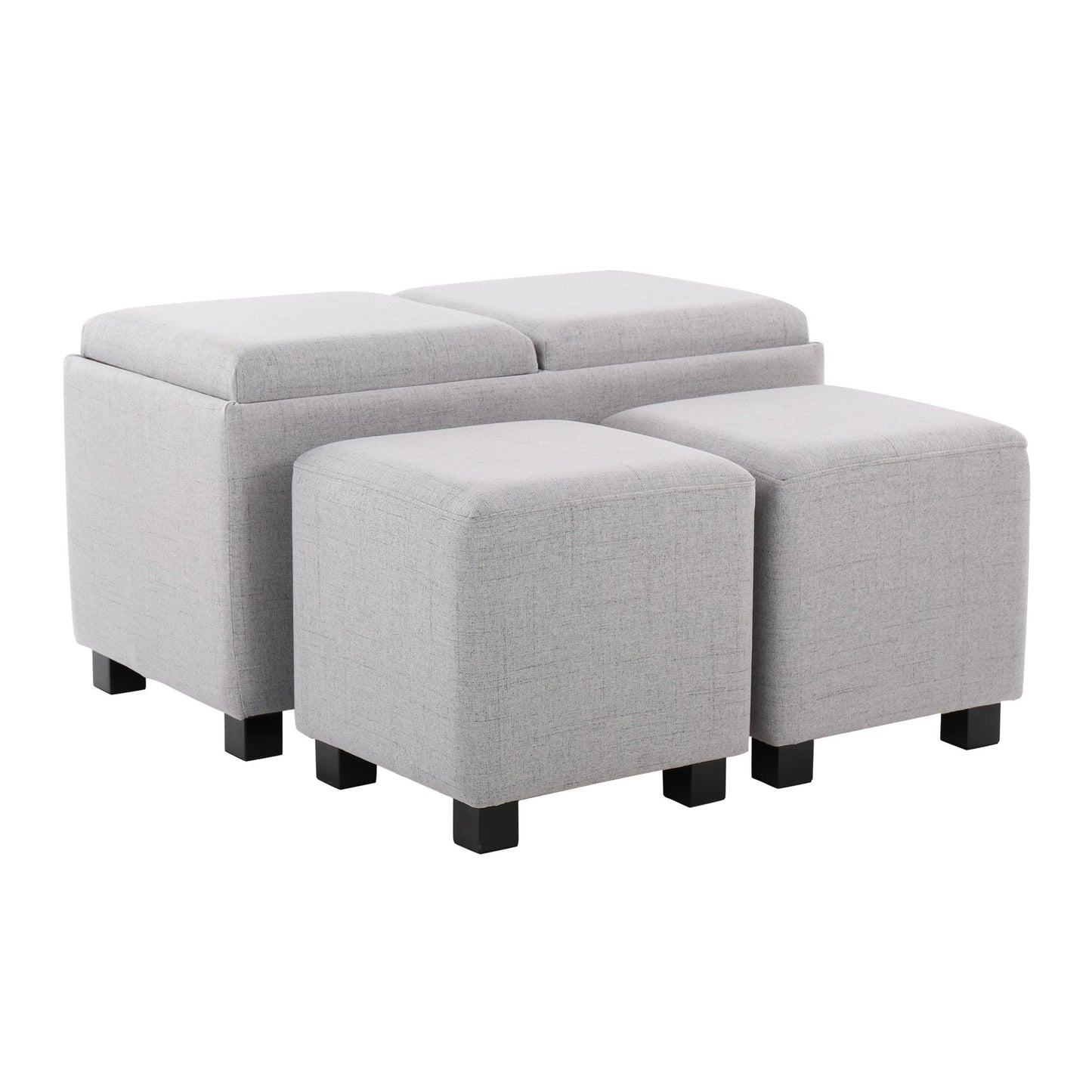 Marlo DLX Nesting 3-Piece Tray Ottoman Set