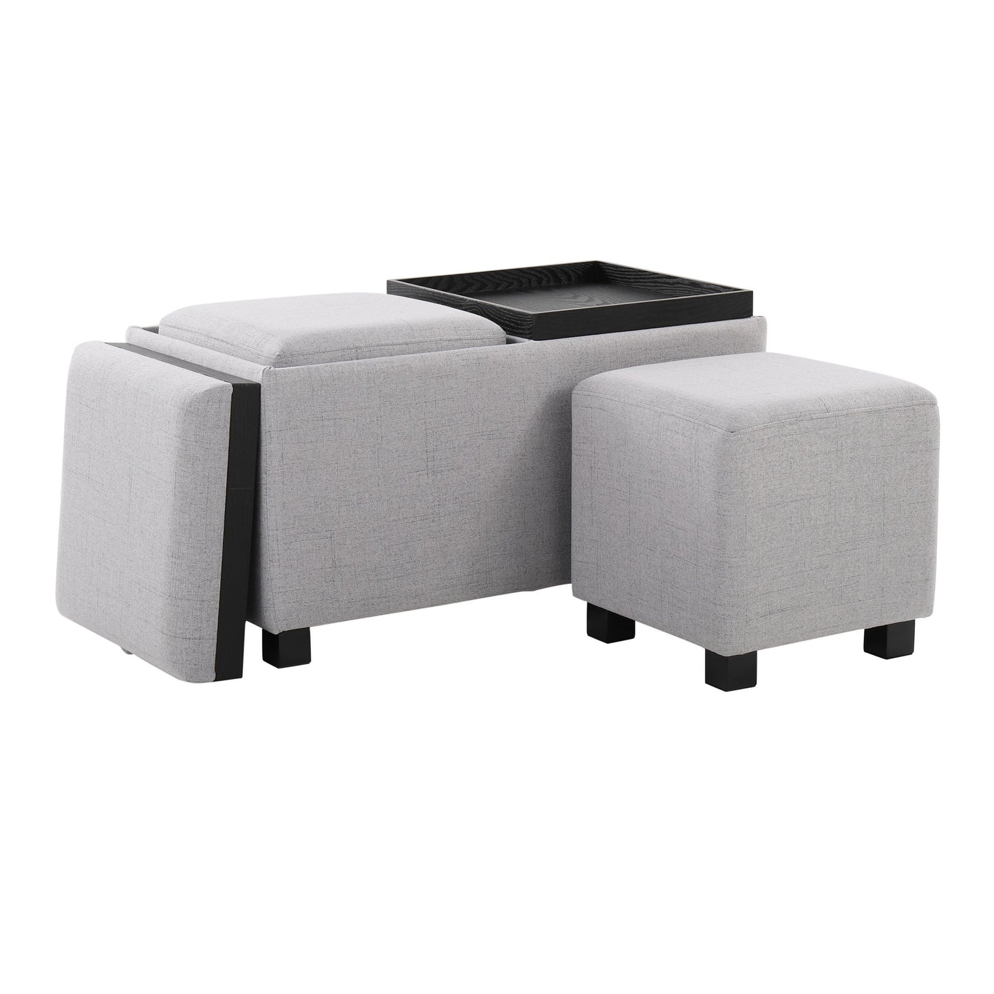 Marlo DLX Nesting 3-Piece Tray Ottoman Set