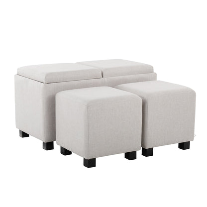 Marlo DLX Nesting 3-Piece Tray Ottoman Set