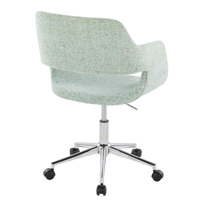 Margarite Contemporary Task Chair in Chrome Metal and Grey Fabric