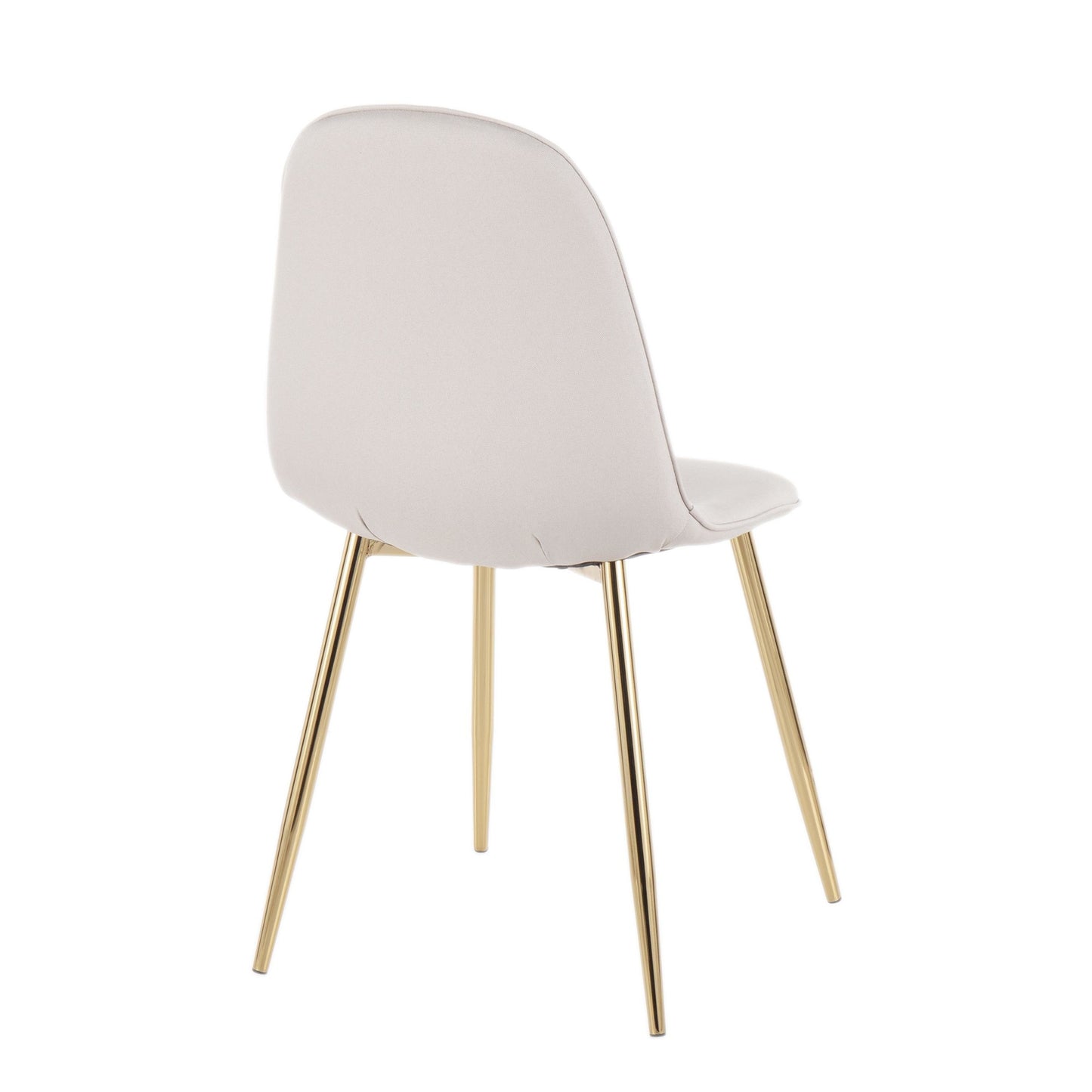 Pebble Contemporary Chair in Gold Steel and Beige Fabric   - Set of 2
