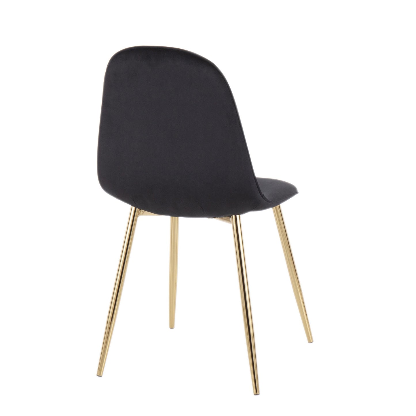 Pebble Contemporary Chair in Gold Steel and Beige Fabric   - Set of 2