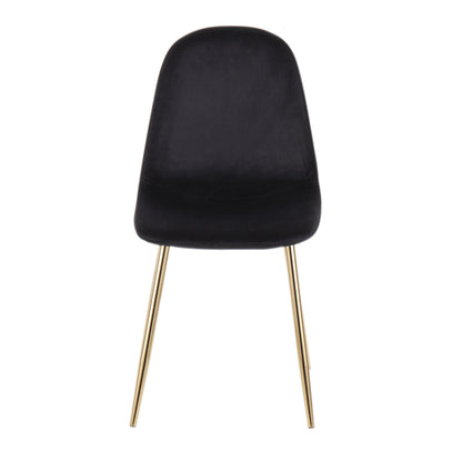 Pebble Contemporary Chair in Gold Steel and Beige Fabric   - Set of 2