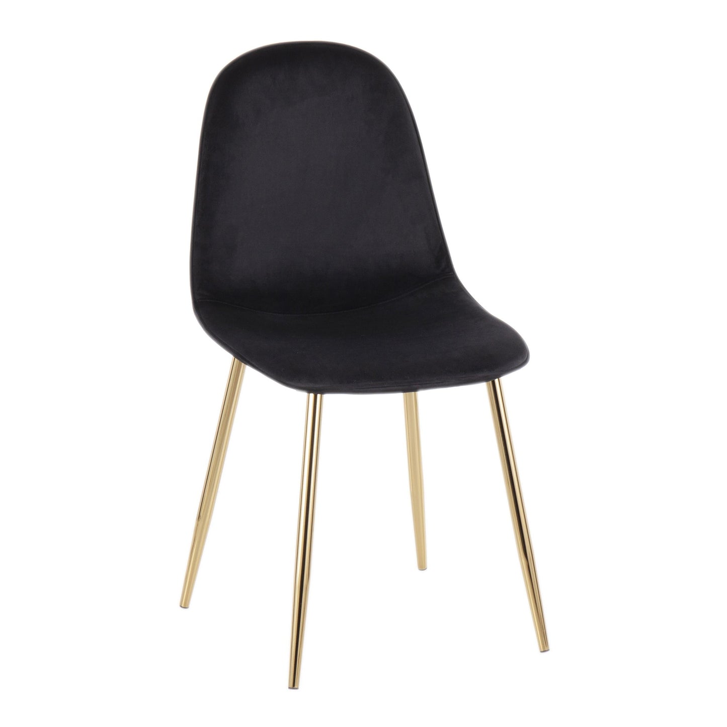Pebble Contemporary Chair in Gold Steel and Beige Fabric   - Set of 2