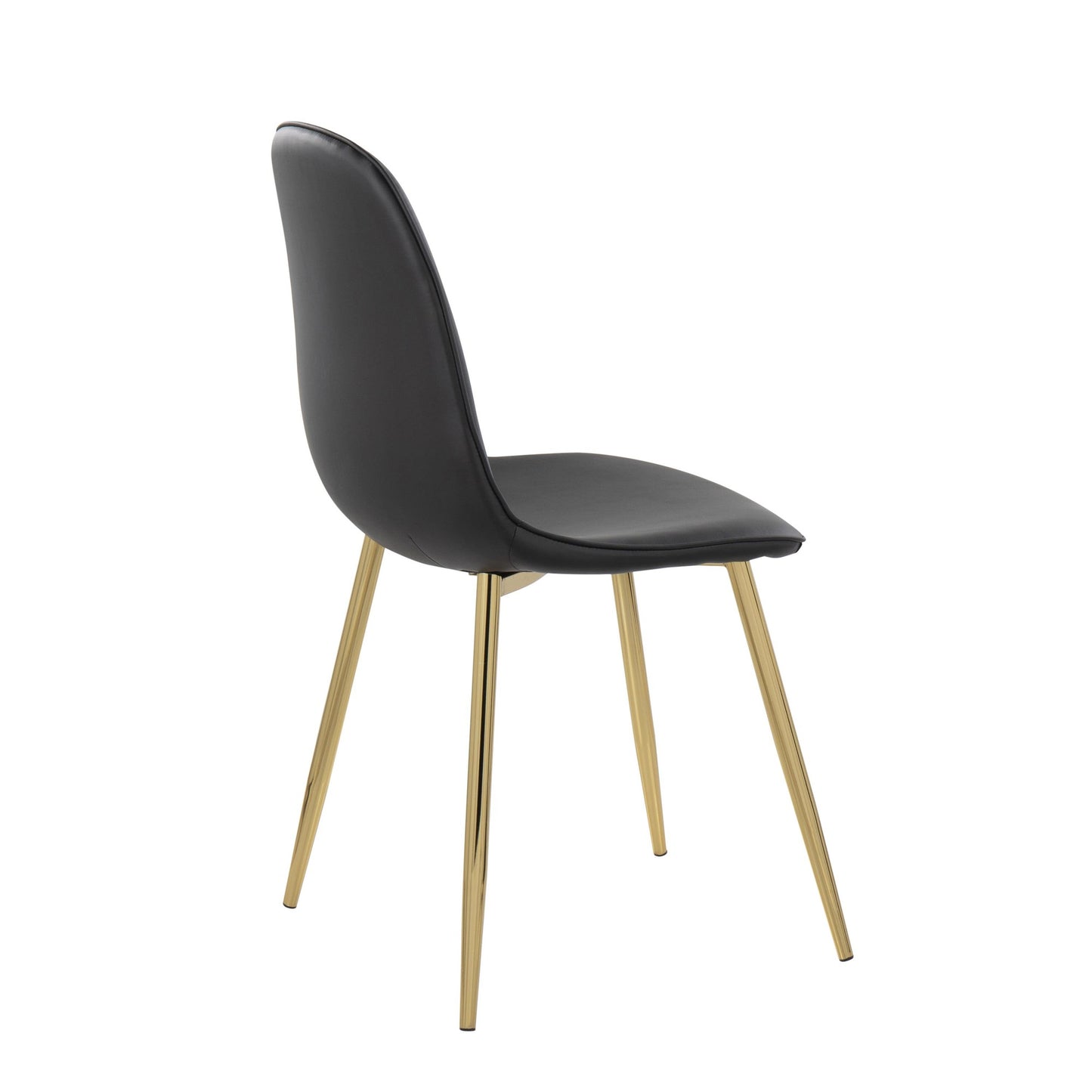 Pebble Contemporary Chair in Gold Steel and Beige Fabric   - Set of 2