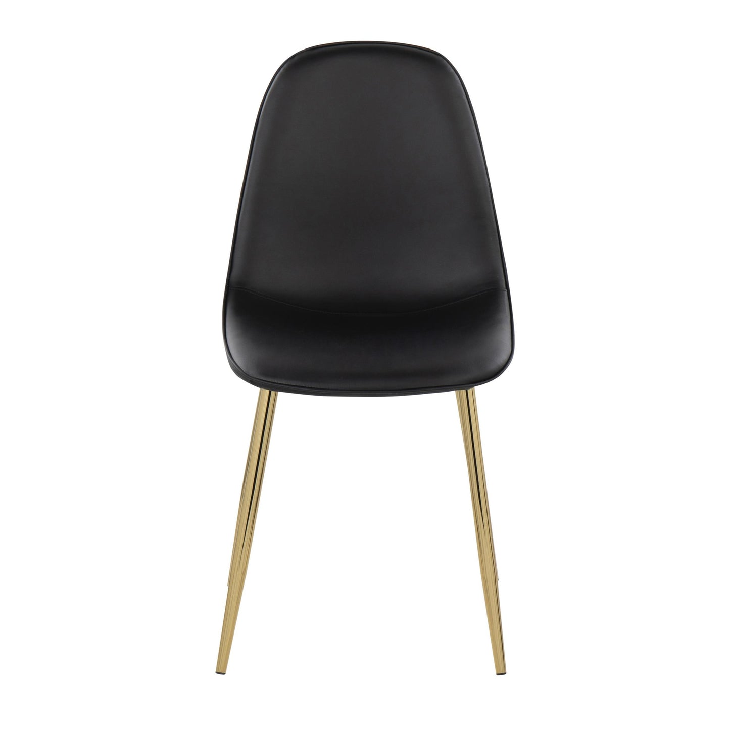 Pebble Contemporary Chair in Gold Steel and Beige Fabric   - Set of 2
