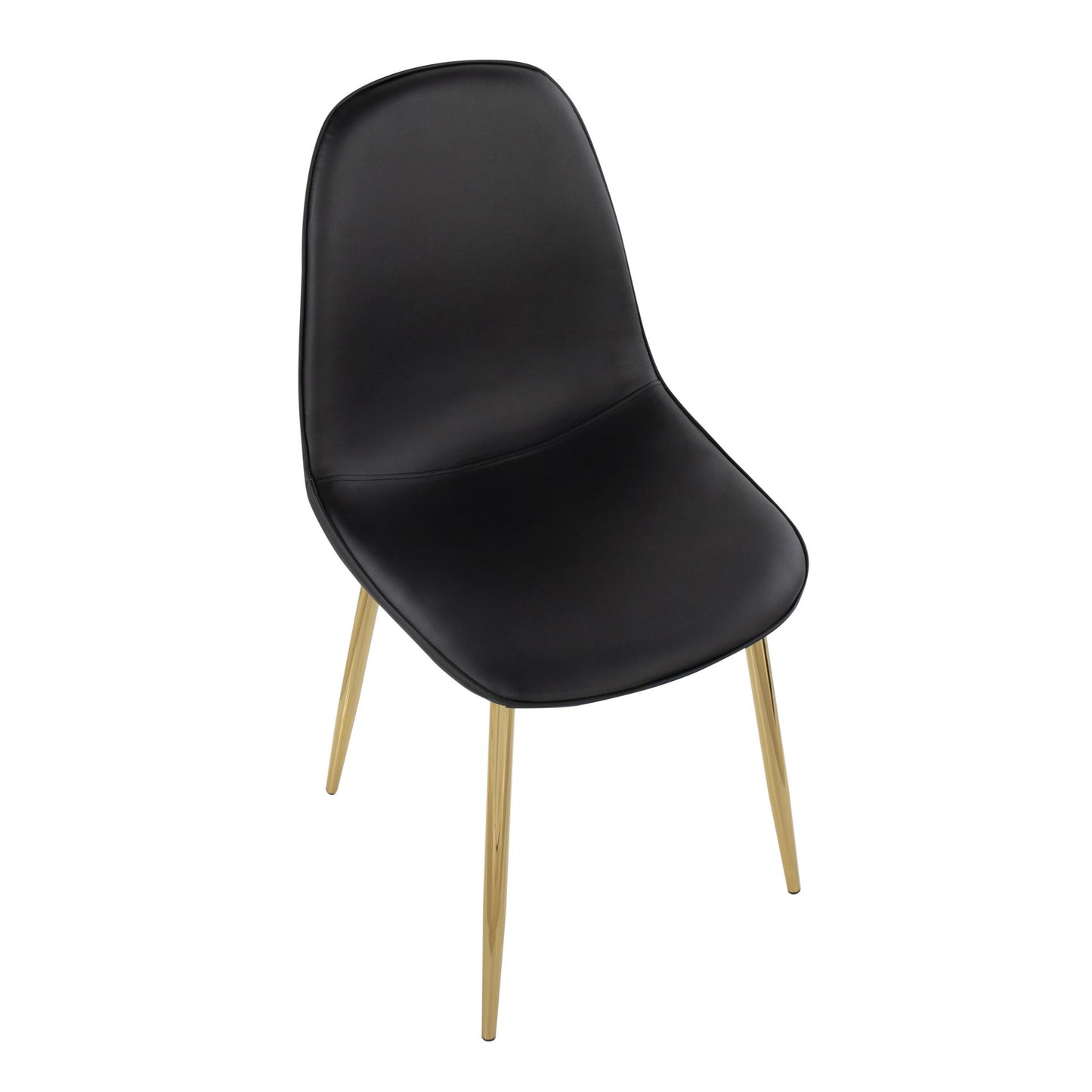 Pebble Contemporary Chair in Gold Steel and Beige Fabric   - Set of 2