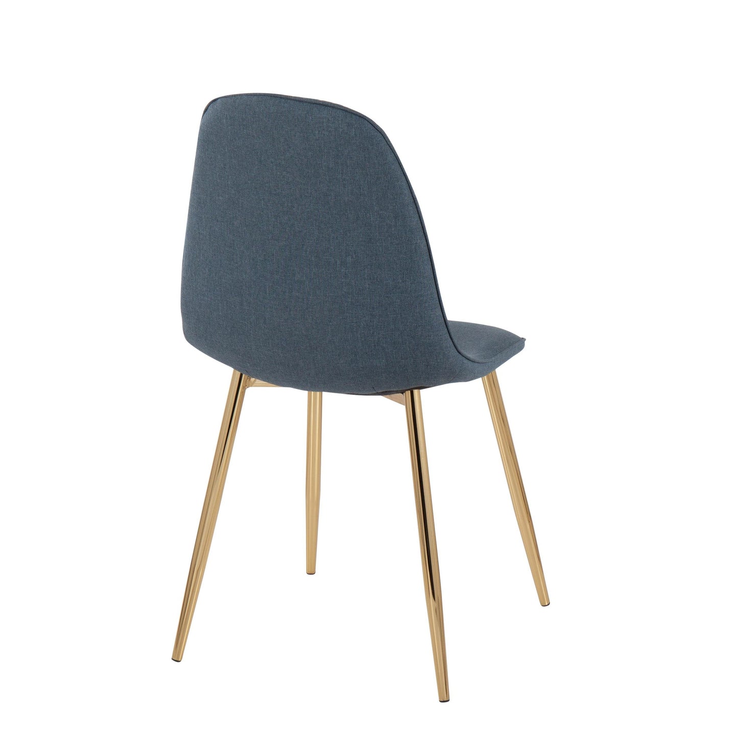 Pebble Contemporary Chair in Gold Steel and Beige Fabric   - Set of 2