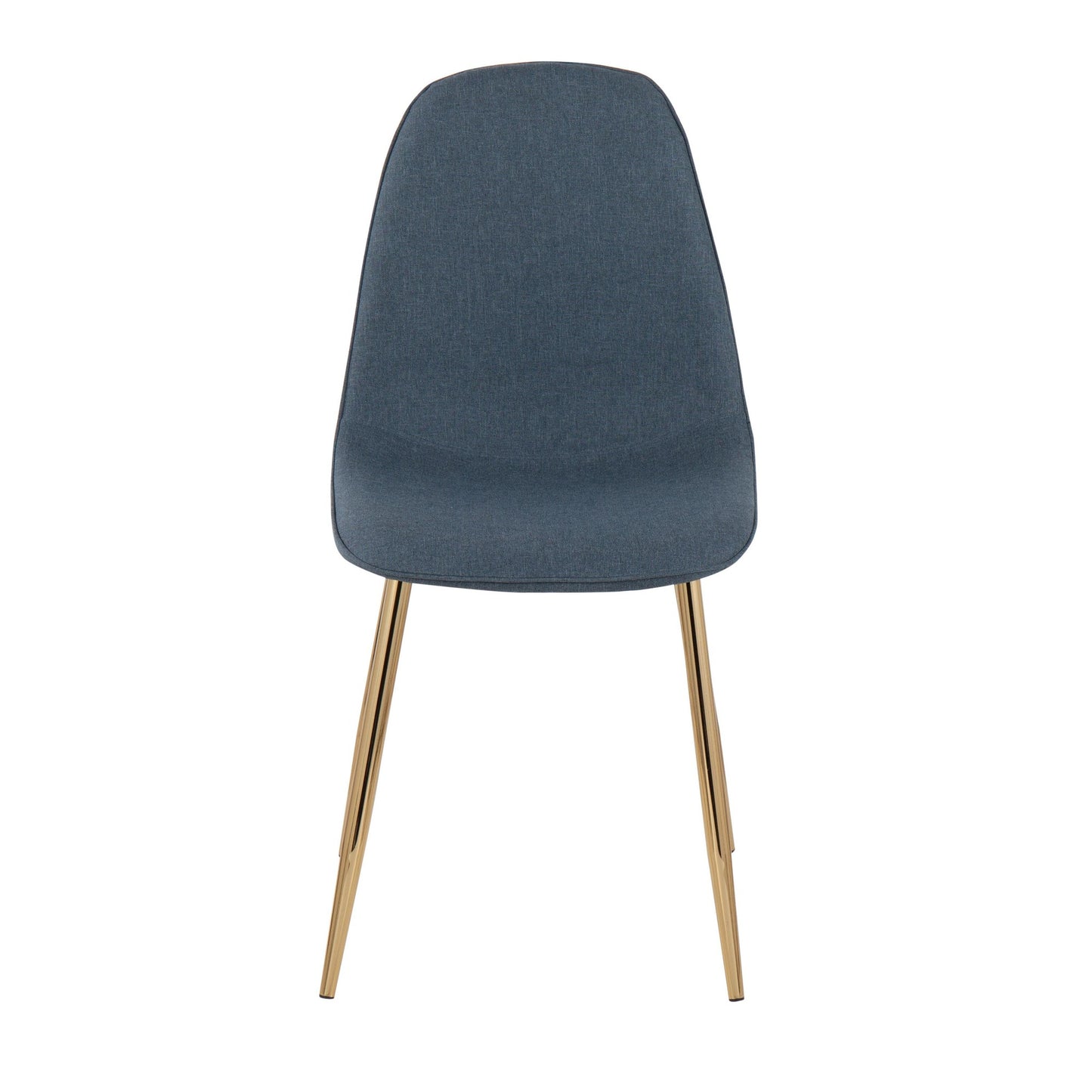 Pebble Contemporary Chair in Gold Steel and Beige Fabric   - Set of 2
